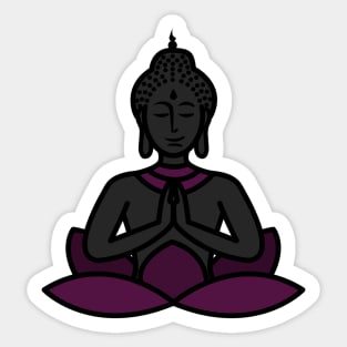 Meditating Buddha, Geometric Mandala Inspired, Motivational Inspiration Purple Sticker